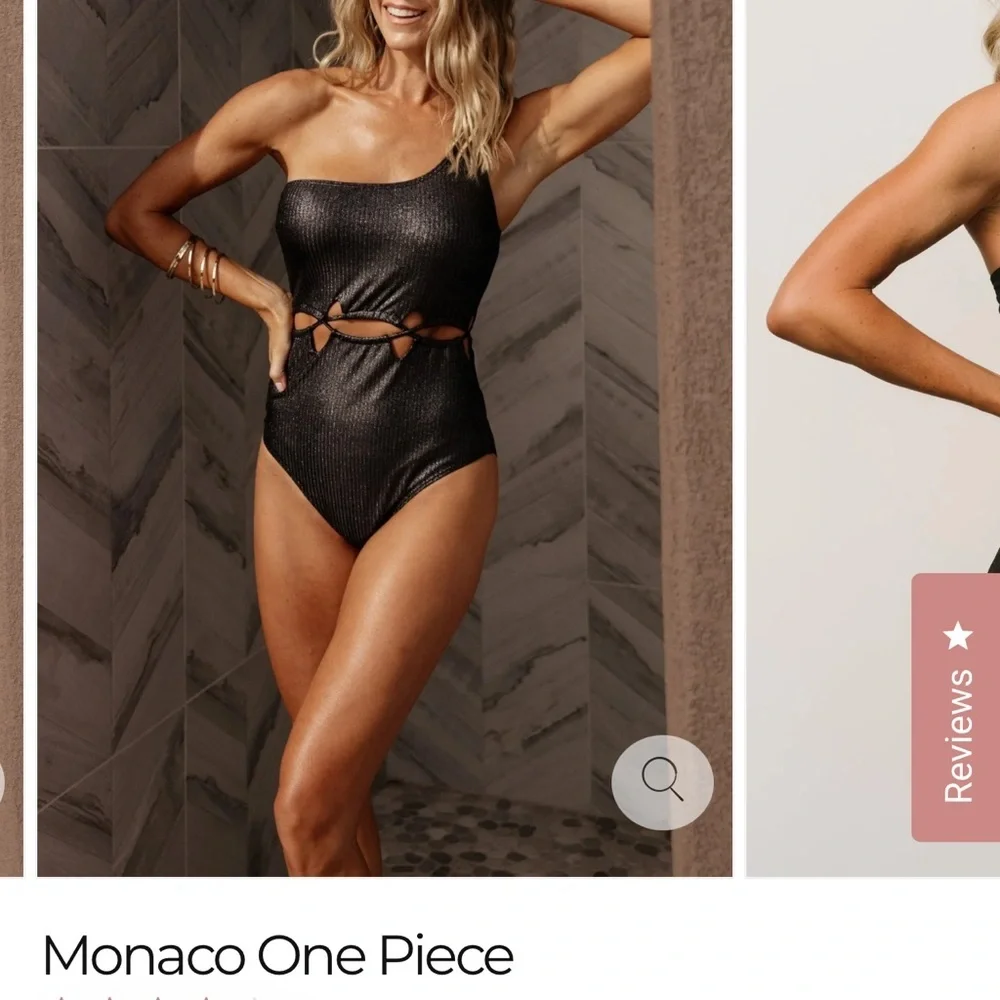 New!Baltic Born NWT Black Cutout One-Piece Swimsuit Large - Picture 3 of 12